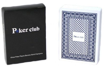 Карты для покера Poker Club, 54, пластик, синяя рубашка   в Иркутске - купить в интернет магазине Икс Мастер