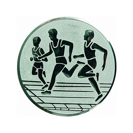 Эмблема Бег 25мм металл (серебро) в Иркутске - купить в интернет магазине Икс Мастер
