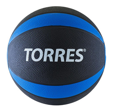 Медбол TORRES 3кг, резина, черно-син-бел в Иркутске - купить в интернет магазине Икс Мастер