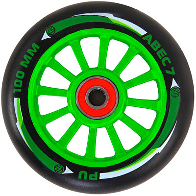 Колесо для трюкового самоката 100 мм + АВЕС 9 (пласт.обод, ПУ) в Иркутске - купить в интернет магазине Икс Мастер