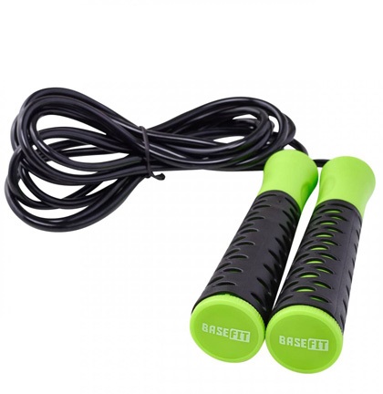 Скакалка BASEFIT RP-103 3,05 м ПВХ с несколь. ручкой, чер/зел  в Иркутске - купить в интернет магазине Икс Мастер