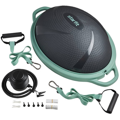 Полусфера BOSU STARFIT GB-503 с эспандерами, с насосом, сер/зел в Иркутске - купить в интернет магазине Икс Мастер