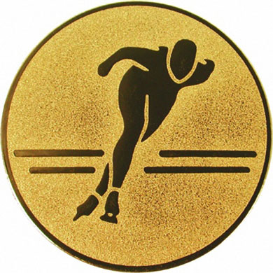 Эмблема Конькобежец 25мм металл (золото) в Иркутске - купить в интернет магазине Икс Мастер
