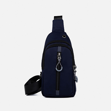 Сумка-слинг мужская из текстиля, отверстие для наушников, цвет синий в Иркутске - купить в интернет магазине Икс Мастер