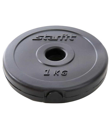 Диск пластиковый STARFIT BB-203, d=26 мм, черный, 1 кг в Иркутске - купить в интернет магазине Икс Мастер