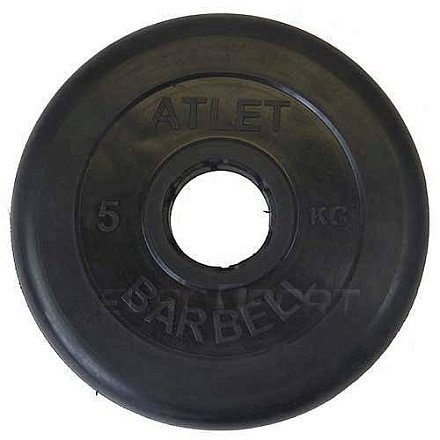 Диск обрезиненный MB-AtletB (черный) d51 мм, 5 кг в Иркутске - купить в интернет магазине Икс Мастер