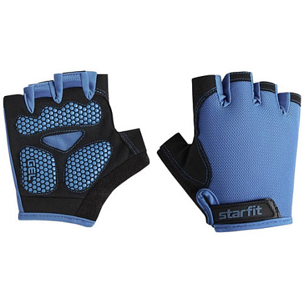 Перчатки для фитнеса STARFIT WG-105 с гел. вставками, черн/син в Иркутске - купить в интернет магазине Икс Мастер