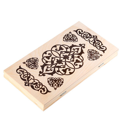 Нарды большие Узор 40х40 см, дерево, с шашками