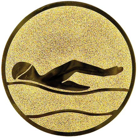 Эмблема Плавание 25мм металлопластик (золото) в Иркутске - купить в интернет магазине Икс Мастер