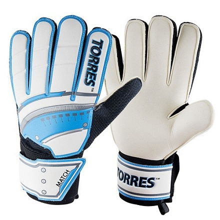 Перчатки вратарские TORRES Match, бело-голуб-сер - купить в интернет магазине Икс Мастер 
