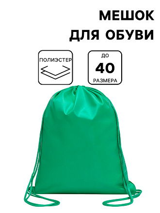Мешок для обуви на шнурке Calligrata Стандарт 34×42 см, плотность 210 D, зелёный в Иркутске - купить в интернет магазине Икс Мастер