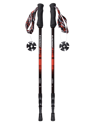 Палки треккинговые TechTeam Everest Red, 105-135 см, 3-секционные в Иркутске - купить в интернет магазине Икс Мастер