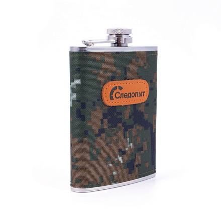 Фляжка СЛЕДОПЫТ в оплетке из oxford camo pixel, 240 мл в Иркутске - купить в интернет магазине Икс Мастер
