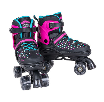Коньки роликовые Квады TechTeam Latina District черный/розовый в Иркутске - купить в интернет магазине Икс Мастер