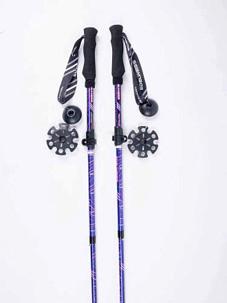 Палки треккинговые TechTeam Edelweis Purple, 35-135 см, 5-секционные в Иркутске - купить в интернет магазине Икс Мастер
