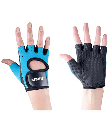 Перчатки для фитнеса STARFIT SU-107, синий/черный  в Иркутске - купить в интернет магазине Икс Мастер
