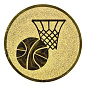 Эмблема Баскетбол 25мм металлопластик (золото) в Иркутске - купить в интернет магазине Икс Мастер