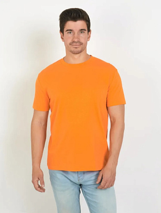 Футболка TEXTILLER класс. крой, круг. ворот, 100% хлопок, оранжевый в Иркутске - купить в интернет магазине Икс Мастер