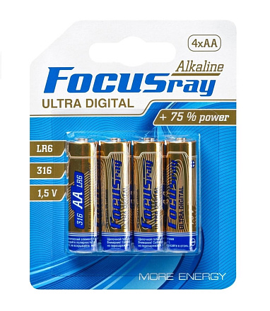 Батарейка AA FOCUSray LR6 ULTRA DIGITAL, щелочная (уп.4шт) в Иркутске - купить в интернет магазине Икс Мастер