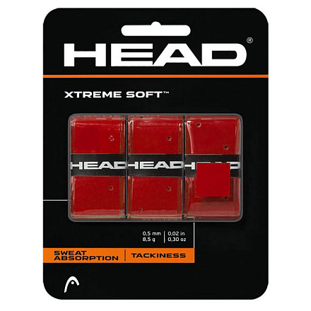 Овергрип HEAD Xtreme Soft Black 3 шт, красный