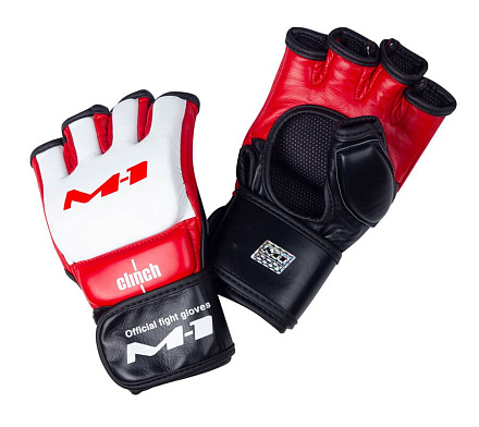 Перчатки для MMA Clinch M1 Global Official Fight Gloves, White/red/blk в Иркутске - купить в интернет магазине Икс Мастер