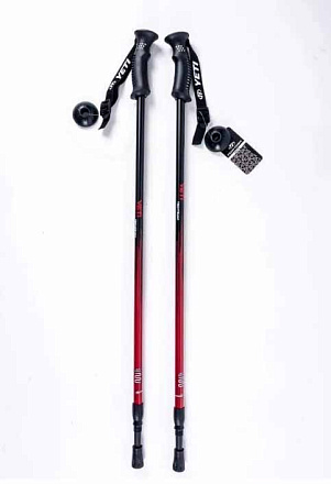 Палки треккинговые TechTeam Yeti Red, 115-135 см, 2-секционные, antishock в Иркутске - купить в интернет магазине Икс Мастер