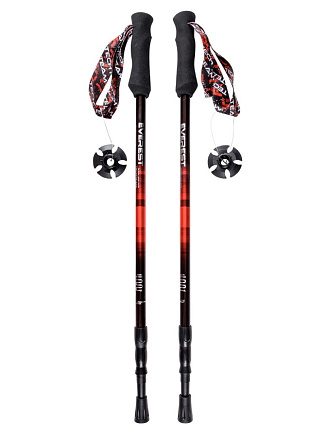 Палки треккинговые TechTeam Everest Red, 105-135 см, 3-секционные в Иркутске - купить в интернет магазине Икс Мастер