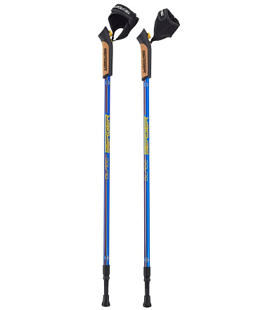 Палки для скандинавской ходьбы BERGER Blade, 77-135 см, 2-секционные, синий/красный/желтый в Иркутске - купить в интернет магазине Икс Мастер