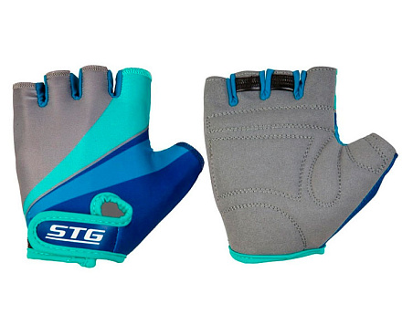Велоперчатки STG 908 серо/салат/бирюзовые Х87908  в Иркутске - купить в интернет магазине Икс Мастер