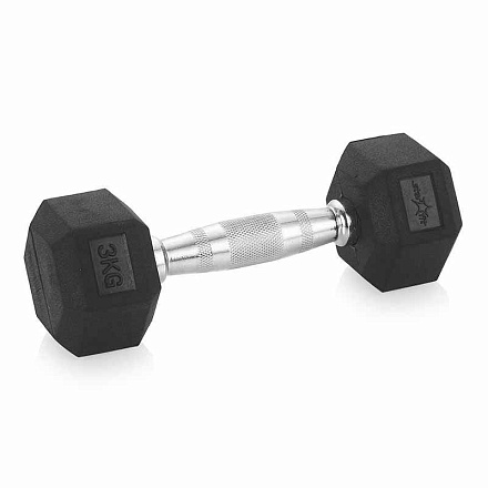 Гантель обрезин. STARFIT DB-301, 3 кг, черная в Иркутске - купить в интернет магазине Икс Мастер