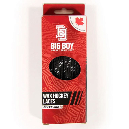 Шнурки для коньков BIG BOY Elite Line с пропиткой черный 274см в Иркутске - купить в интернет магазине Икс Мастер