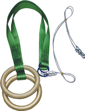 Кольца гимнастические с мет. тросом 4мм (ПРОФ) в Иркутске - купить в интернет магазине Икс Мастер