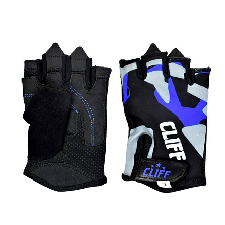 Перчатки для фитнеса CLIFF FG-002 черно-синий в Иркутске - купить в интернет магазине Икс Мастер