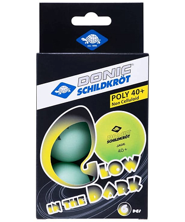 Мяч для наст. тенниса Donic-Schildkroet Glow in the dark, упак. 6 шт., белый - купить в интернет магазине Икс Мастер 
