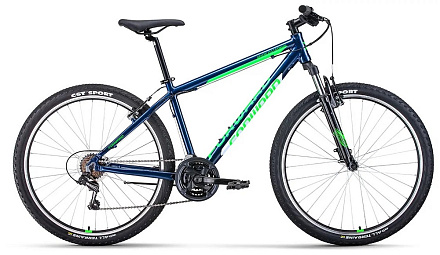 Велосипед FORWARD APACHE 19" 27.5 1.0 CLASSIC, синий/ярко-зелен в Иркутске - купить в интернет магазине Икс Мастер