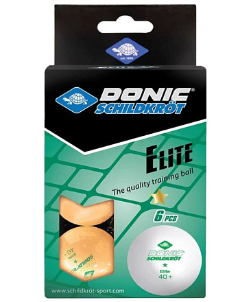 Мяч для наст. тенниса Donic-Schildkrot 1* Elite, оранжевый 6 шт - купить в интернет магазине Икс Мастер 