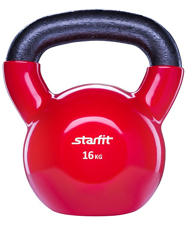 Гиря винил. STARFIT DB-401, 16 кг, цвет красный в Иркутске - купить в интернет магазине Икс Мастер