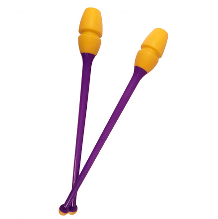 Булава гимн 45см, желт. головка, фиол. стерж., мат-л - каучук в Иркутске - купить в интернет магазине Икс Мастер