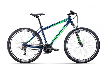 Велосипед FORWARD APACHE 19" 27.5 1.0 CLASSIC, синий/ярко-зелен в Иркутске - купить в интернет магазине Икс Мастер
