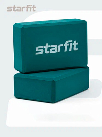 Блок для йоги STARFIT YB-200 EVA, 22,5х15х8 см, изумрудный 2шт в Иркутске - купить в интернет магазине Икс Мастер
