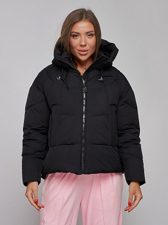 Куртка зимняя HOLDLUCK 512305 женская с капюшоном, черный в Иркутске - купить в интернет магазине Икс Мастер