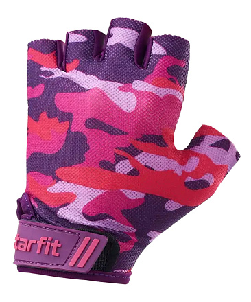 Перчатки для фитнеса STARFIT WG-101, розовый камуфляж в Иркутске - купить в интернет магазине Икс Мастер