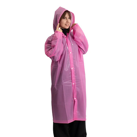 Плащ-дождевик СЛЕДОПЫТ с капюшоном, EVA, розовый в Иркутске - купить в интернет магазине Икс Мастер