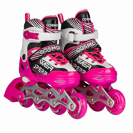 Ролики раздвижные COSMORIDE Aqua, бело-сиреневый в Иркутске - купить в интернет магазине Икс Мастер