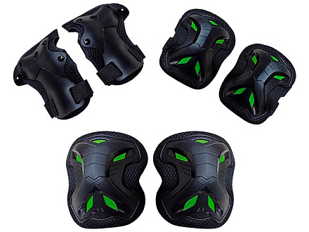 Защита роликовая Альфа Каприз 115 Black/Green в Иркутске - купить в интернет магазине Икс Мастер