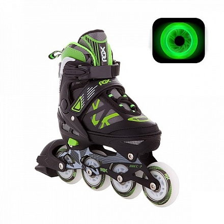 Коньки роликовые Альфа Каприз Mobilis Green, подсветка колес в Иркутске - купить в интернет магазине Икс Мастер