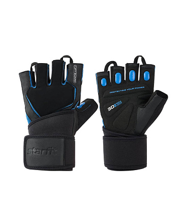 Перчатки для фитнеса STARFIT WG-201 черн/син в Иркутске - купить в интернет магазине Икс Мастер