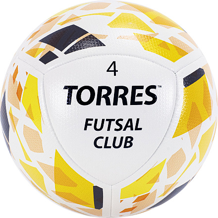 Мяч футзальный TORRES Futsal Club №4 гибрид. сш. бело-зол-чер - купить в интернет магазине Икс Мастер 