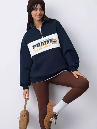 Свитшот NEVERLATE NW19.1282.2 W Navy Blue в Иркутске - купить в интернет магазине Икс Мастер
