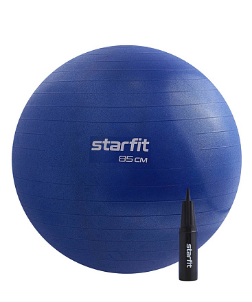 Фитбол STARFIT GB-109 85 см, 1500 гр, с насосом, темно-синий (антивзрыв) в Иркутске - купить в интернет магазине Икс Мастер